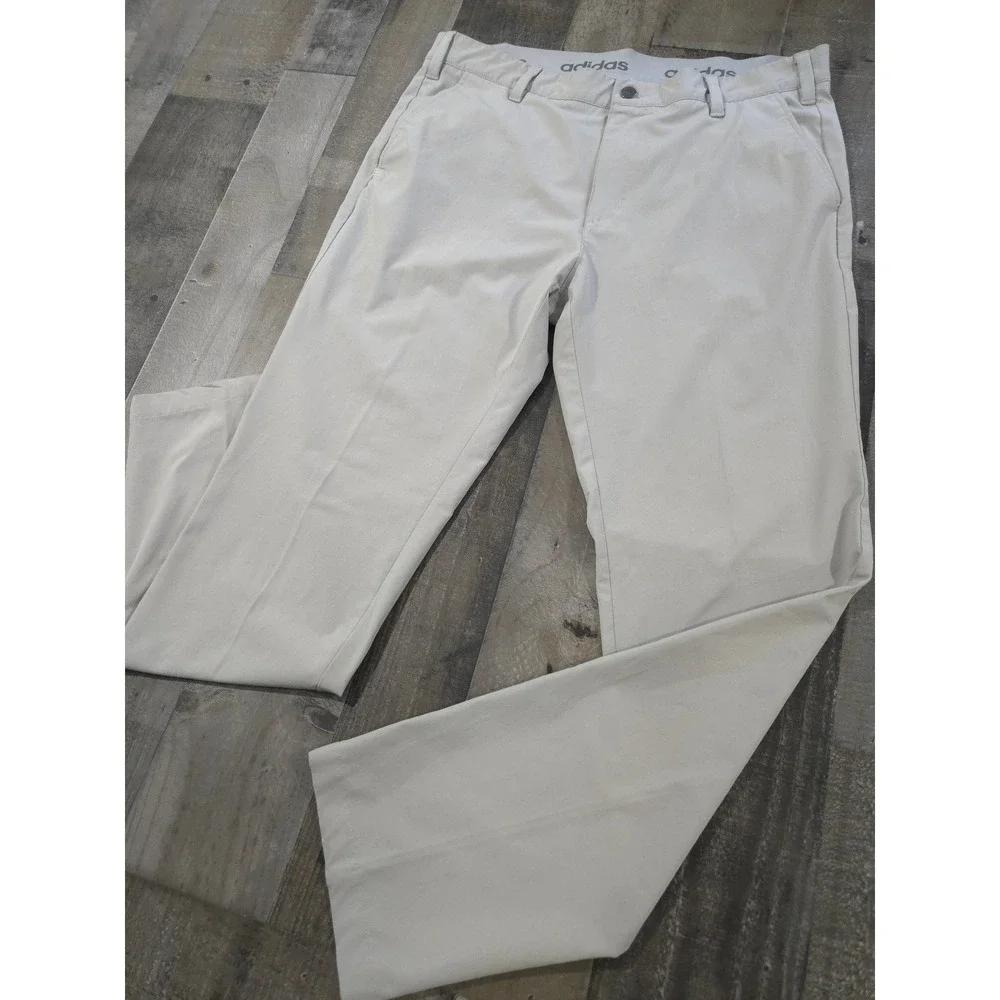 Adidas Ultimate365 Golf Pants Mens 34x32 Stone Beige Performance Stretch